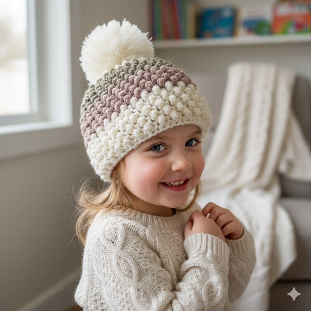 Cozy Knit Pom-Pom Hat for Kids